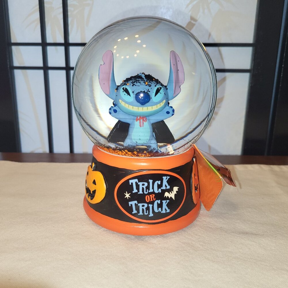 Disney Halloween Vampire Stitch Musical Snow Globe - Approx 6.5 inches NWT